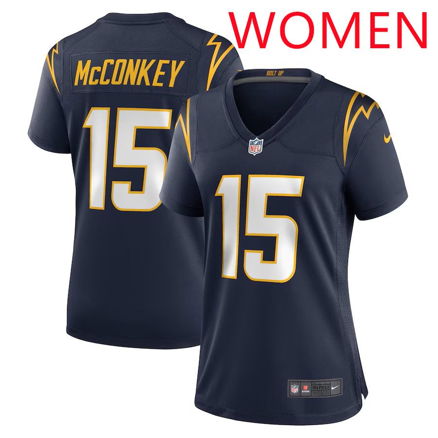 Women Los Angeles Chargers #15 Ladd McConkey 2025 Nike Navy Alternate Game NFL Jersey->women nfl jersey->Women Jersey